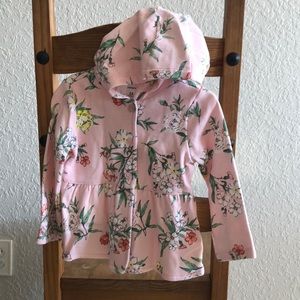 Pink flower hooded coat/jacket toddler
